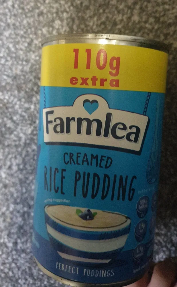 Creamed rice pudding