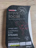 Peppered rump steaks