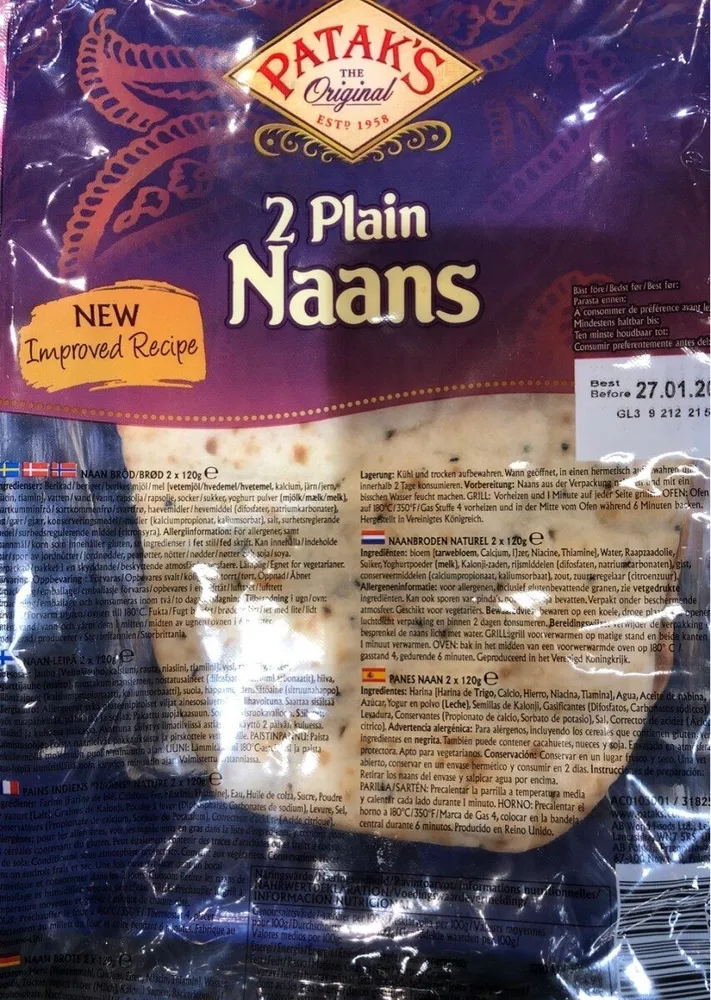 2 plain naans