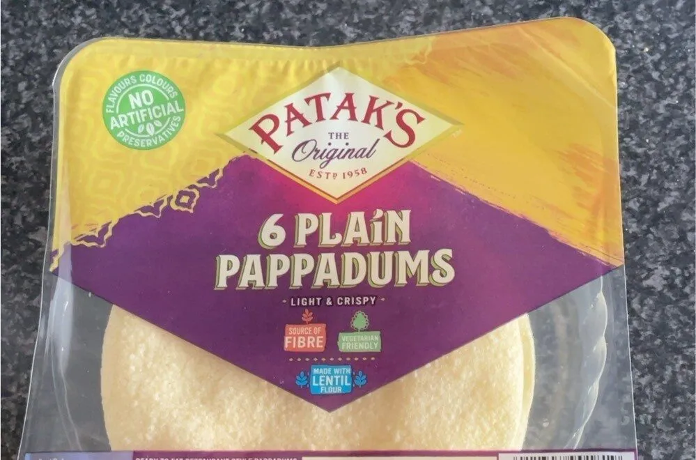 6 plain pappadums