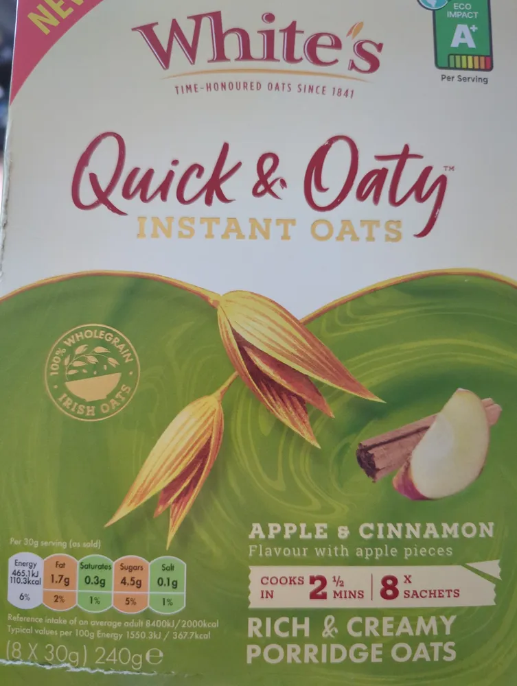 quick & oaty apple and cinnamon
