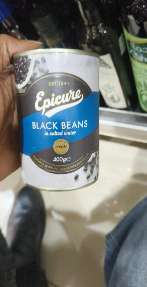 Black beans in salted water