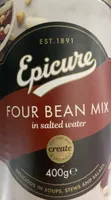 Four bean mix in salted water