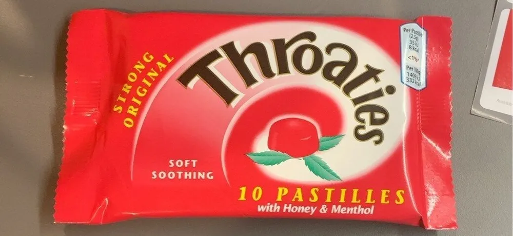 10 pastilles with honey and menthol