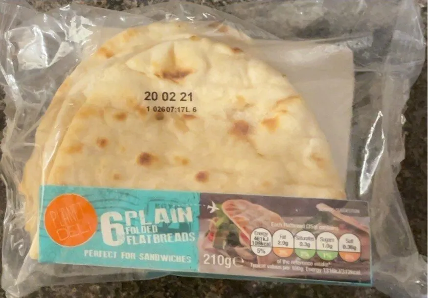 6 Plain Folded Flatbread