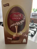 Milk chocolate egg with lindor tiramisu truffles