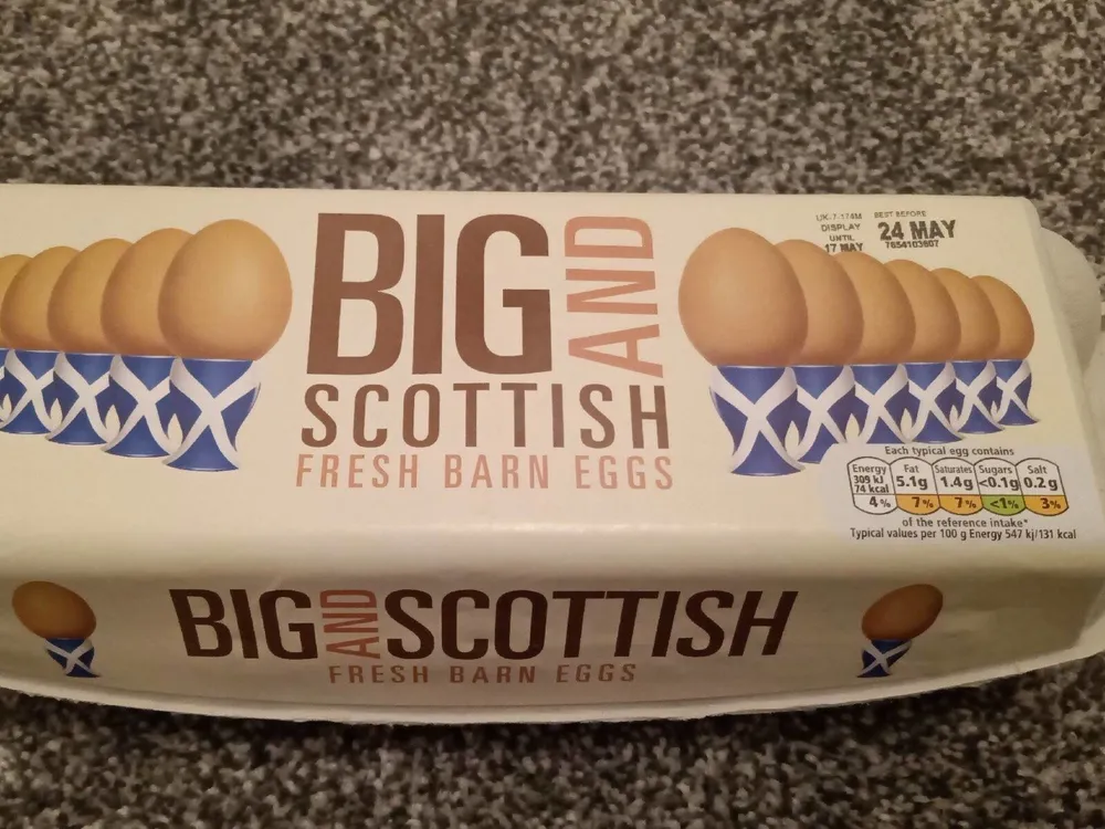 Big and Scottish fresh barn eggs
