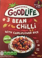 3 Bean Chili with cauliflower rice