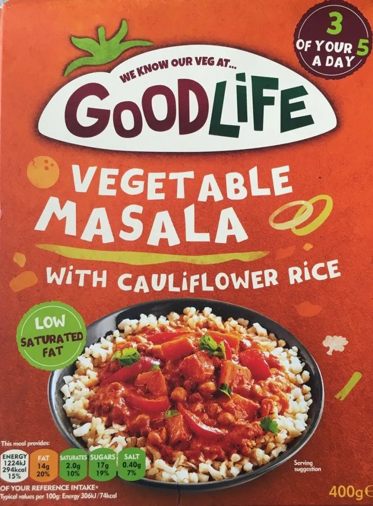 Vegetable Masala with cauliflower rice