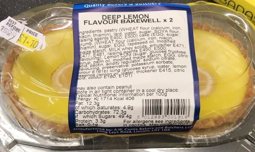 Deep lemon flavour bakewell