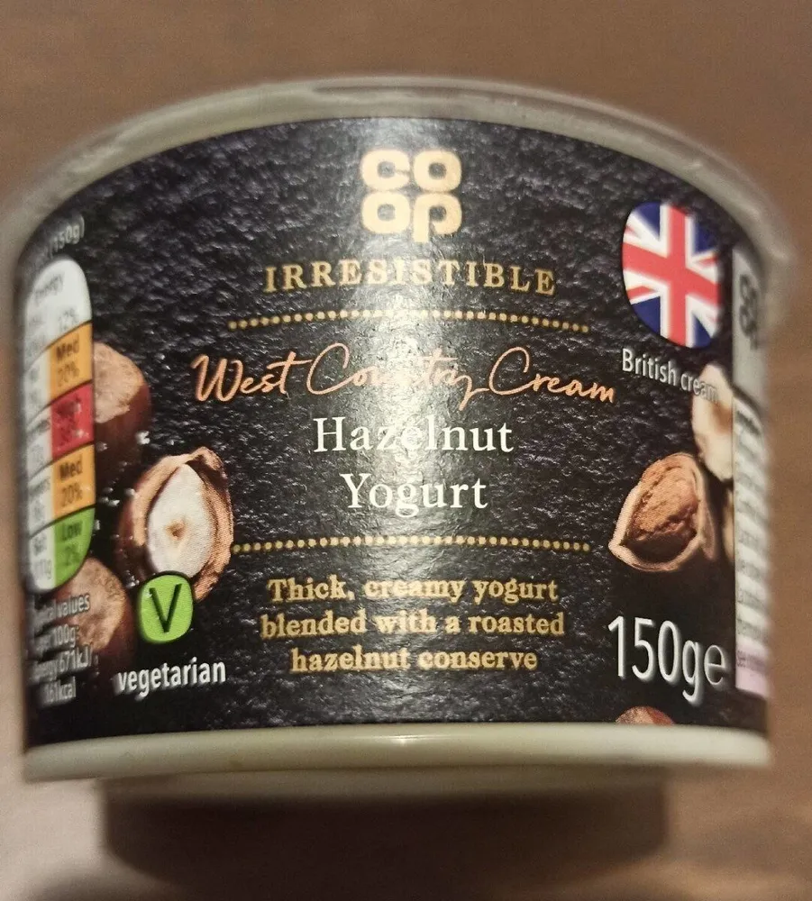 West country cream hazelnut yogurt