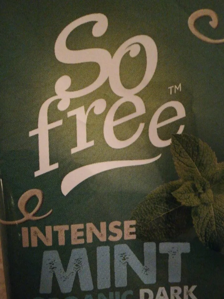 So free intense mint organic dark chocolate