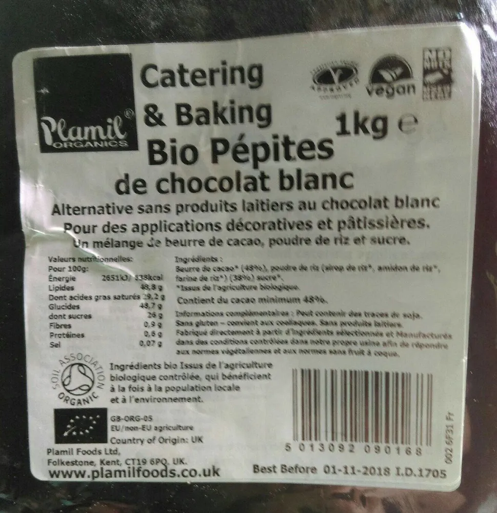 Pépites de chocolat blanc