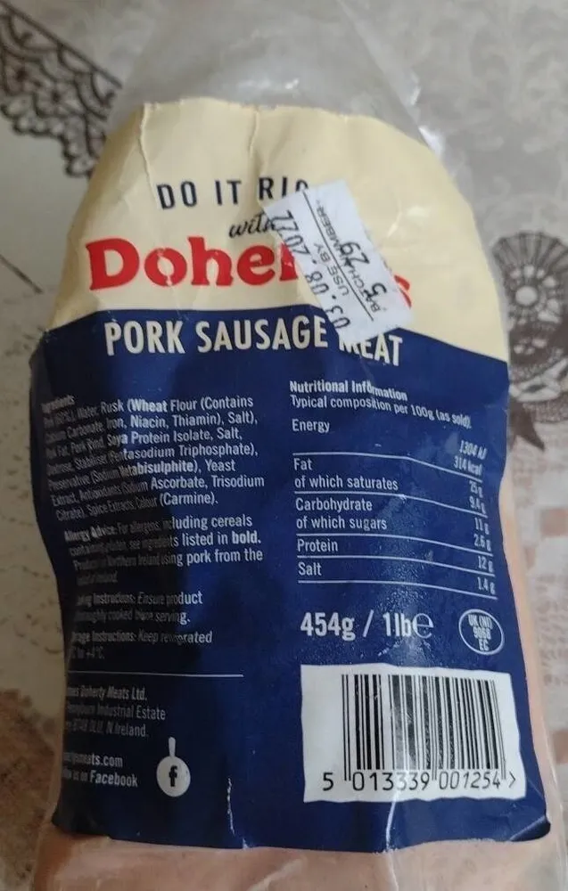 Pork sausage meat