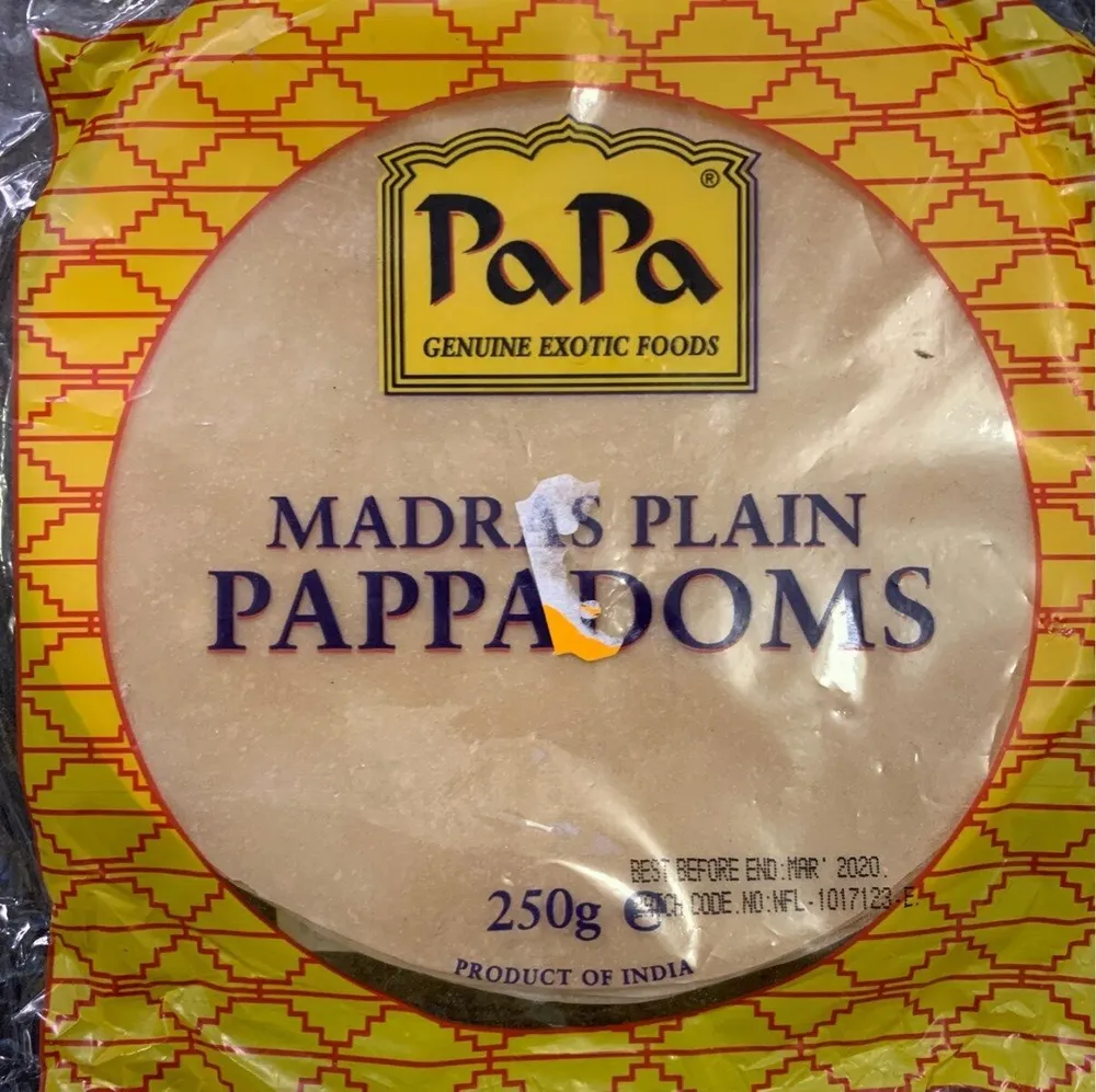 Madras plain pappadoms