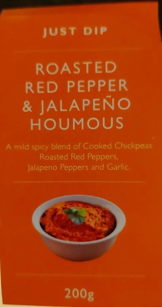 Roasted red pepper and jalapeño houmous