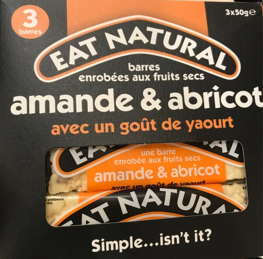 Barres enrobees aux fruits secs amande et abricot