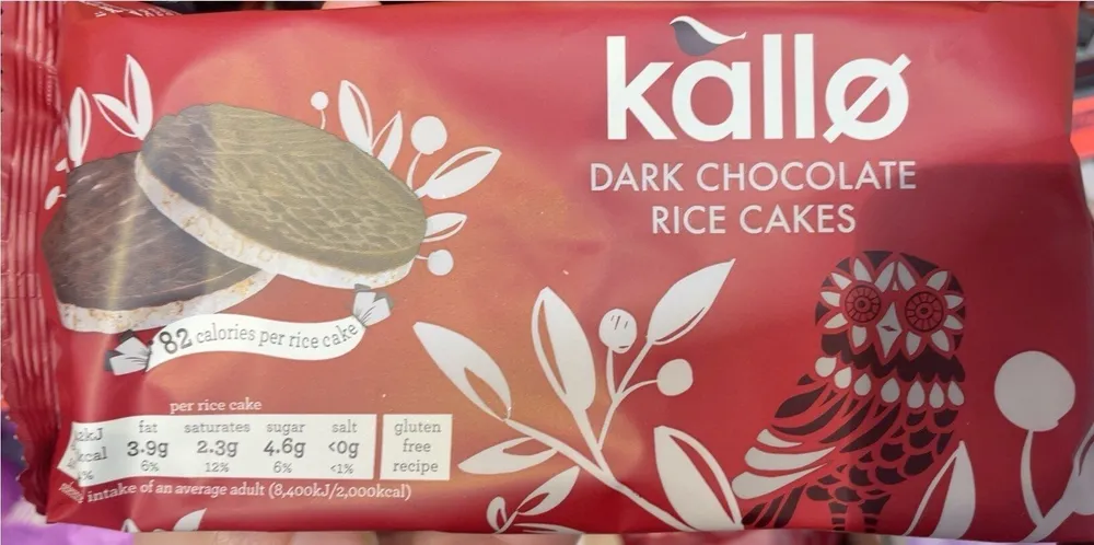 Dark chocolate rice cakes