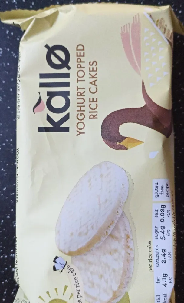 Yogurt topped rice cakes