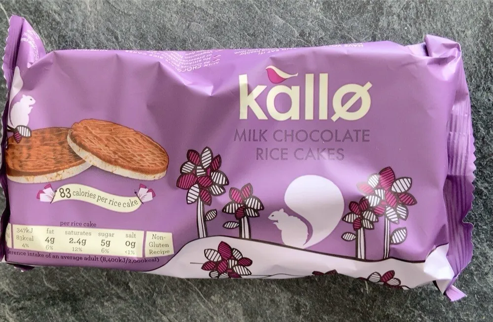 Milk chocolate rice cakes