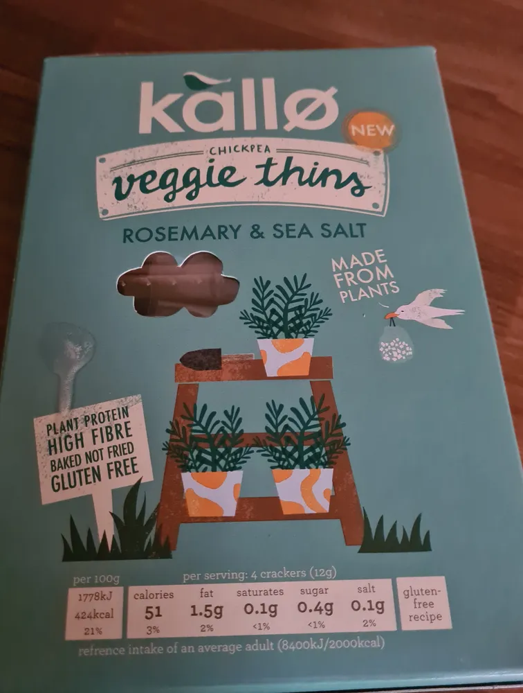 Chickpea Veggie Thins Rosemary And Sea Salt