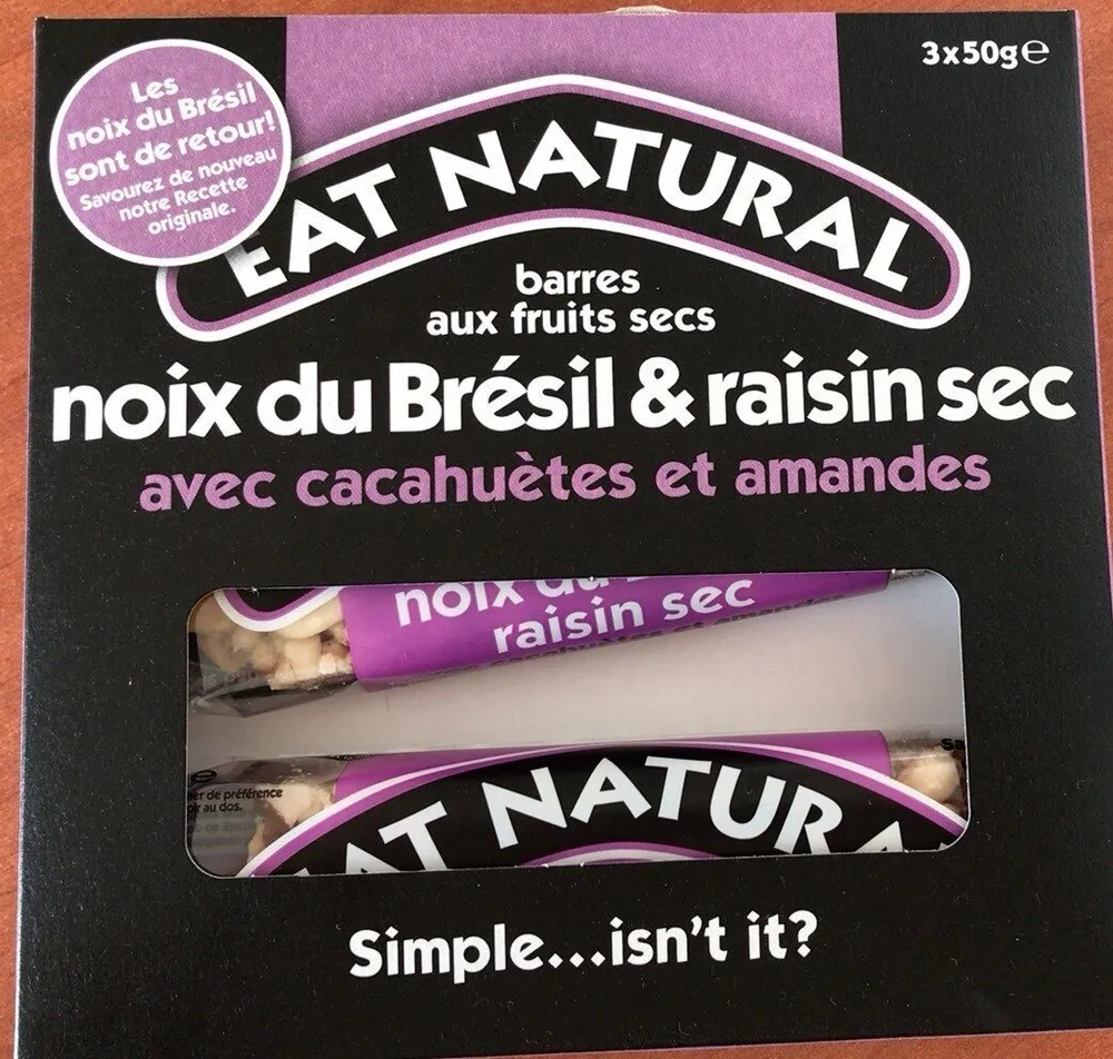 Barres aux noix du Brésil & raisin sec