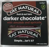 Fruit and nut bars darker chocolate with almonds and apricots