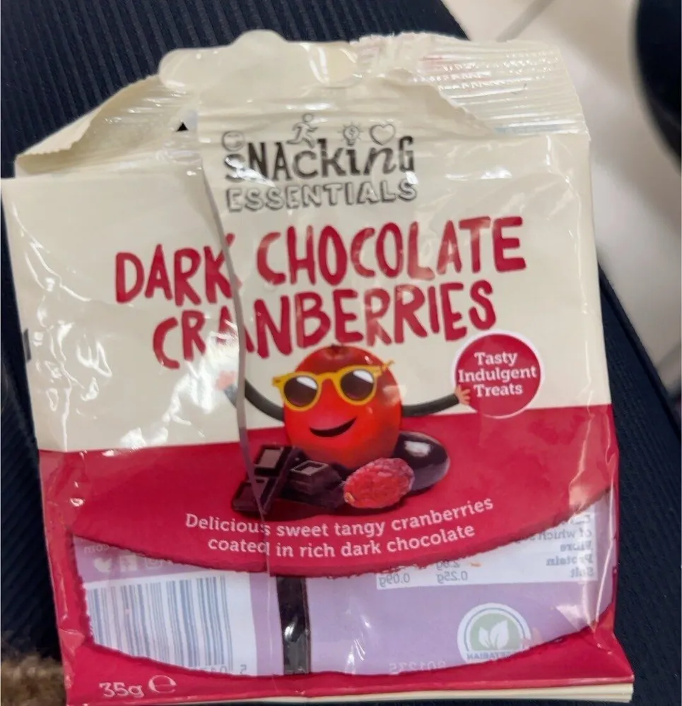Dark chocolate cranberries