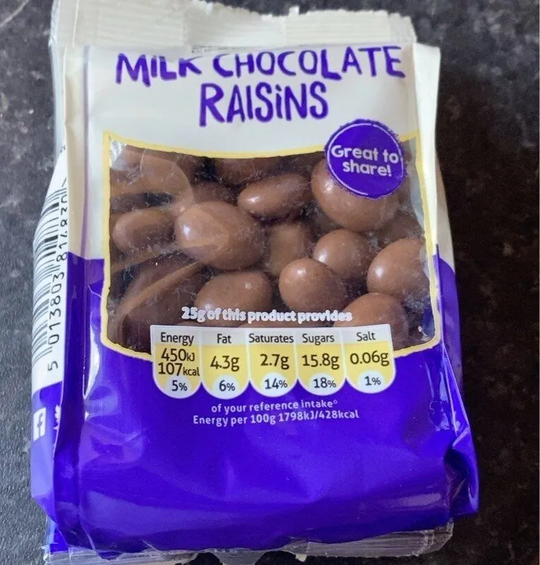Milk chocolate raisins