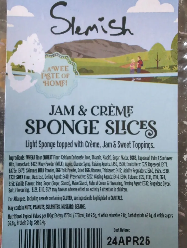 James & Crème Sponge Slices