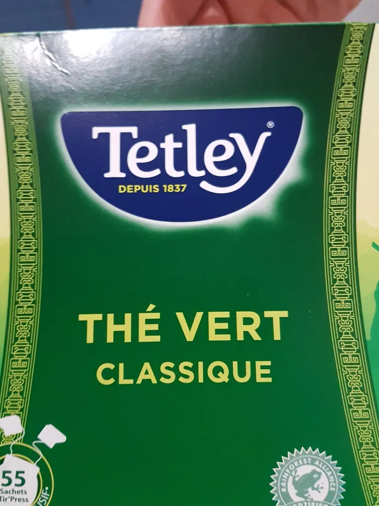 Tetley The Vert Tir Press Boite De 55 Sachets