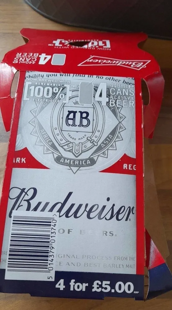 Budweiser 4 pack can of beer