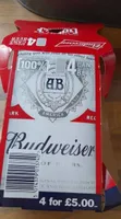 Budweiser 4 pack can of beer