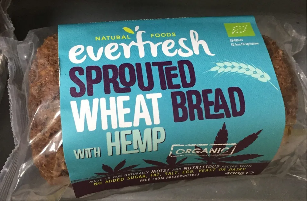 Sprouted wheat bread with hemp