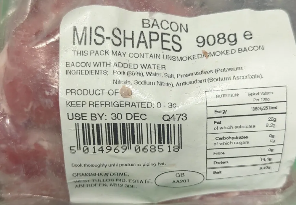 Bacon mis-shapes