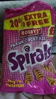 Spiral prawn cocktail crisps