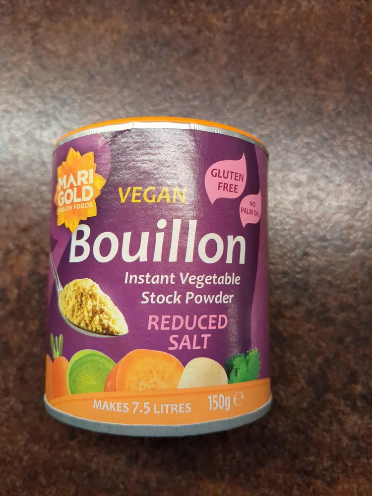 Vegan bouillon. Reduced salt