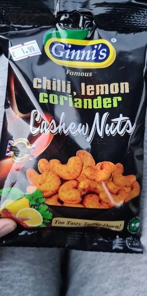 Chilli lemon and coriander cashew nuts