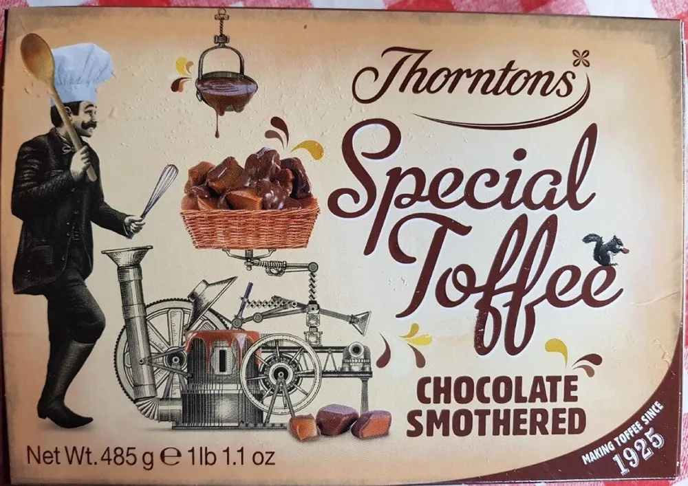 Thorntons Chocolate Smothered Toffee Box 485G