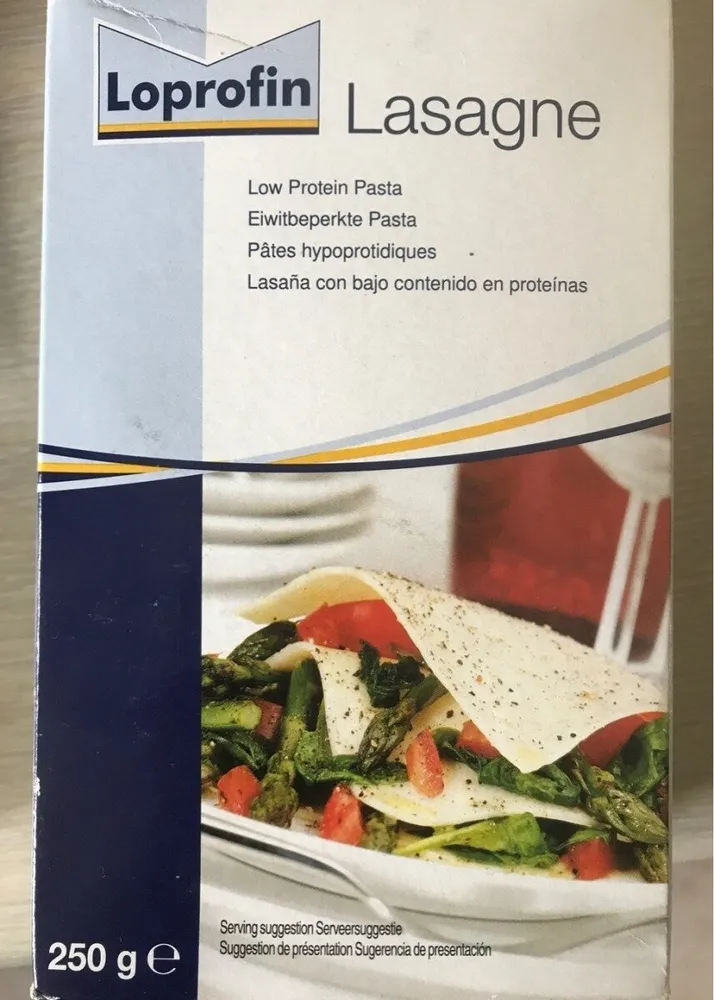 Lasagne hypoprotidiques