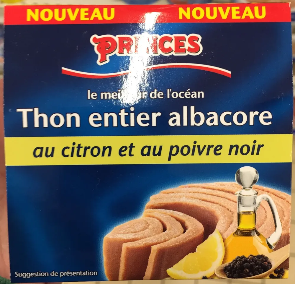 Thon entier albacore au citron et au poivre noir