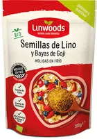 Semillas de lino y bayas de goji molidas frío