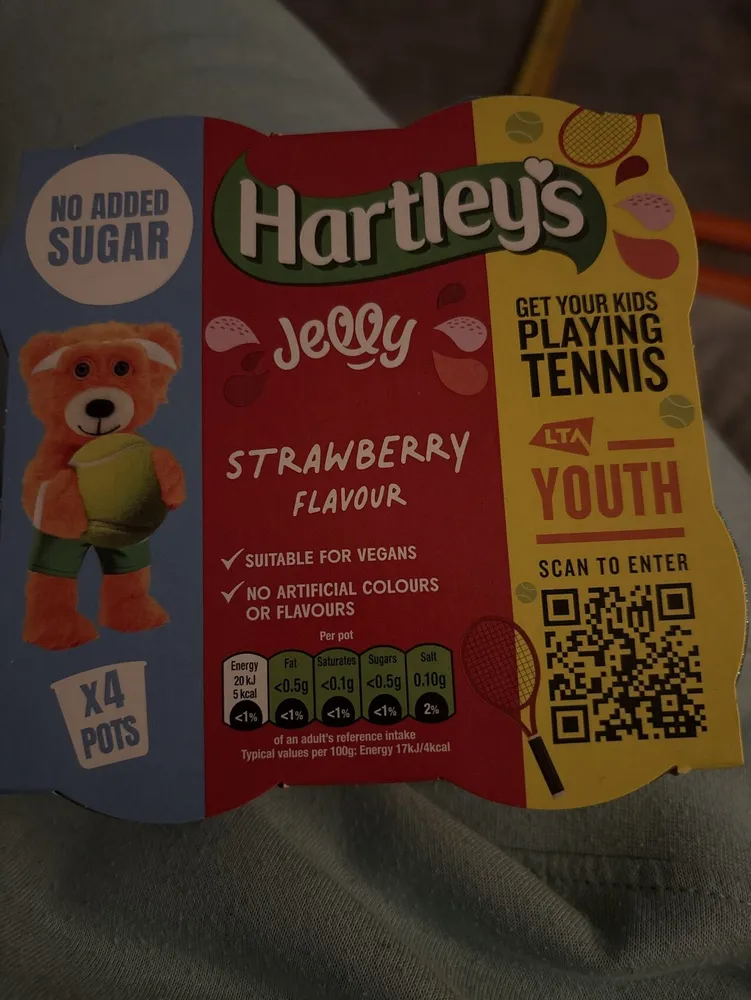 NO ADDED SUGAR NO AGGED SUGAR Hartley's Jelly Hart