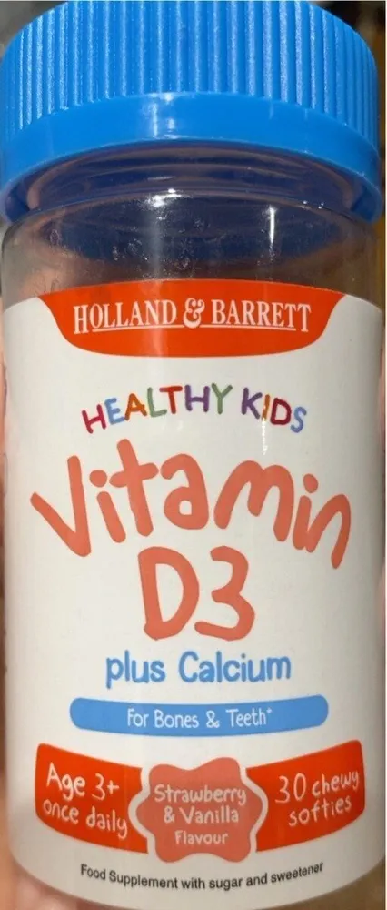 Healthy kids vitamin D3 plus calcium