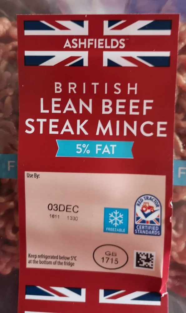 British lean beef steak mince