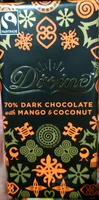 Dark chocolate with mango and coconut