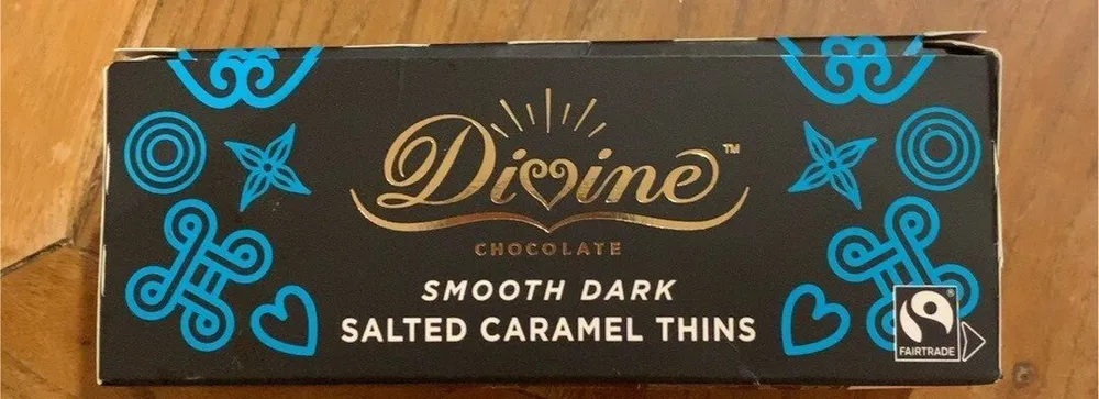 Smooth dark salted caramel thins