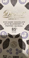 Dark chocolate with blueberry and popped quinoa