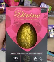 Dark chocolate egg with raspberry