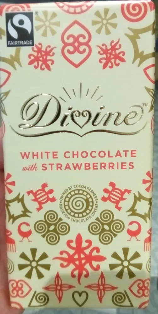 White chocolate with strawberries